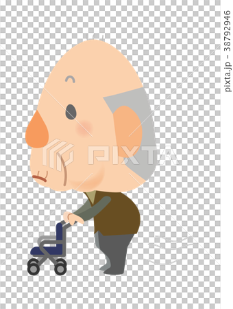 ひいおじいちゃん_シルバーカーでお散歩 38792946