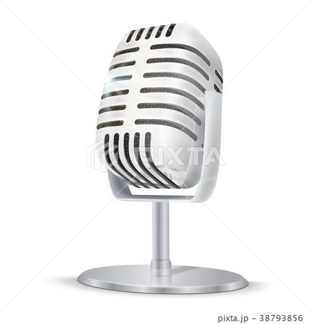 Vintage silver studio microphone. 3D realisic Vintage silver studio microphone. 3D realisic 38793856