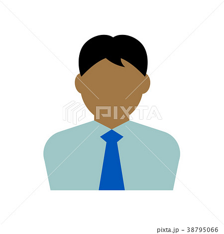 ビジネスマン上半身イラスト 黒人 アラブ人 東南アジア インド人 のイラスト素材