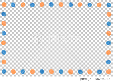 Hand drawn frame square whole orange blue 38796022
