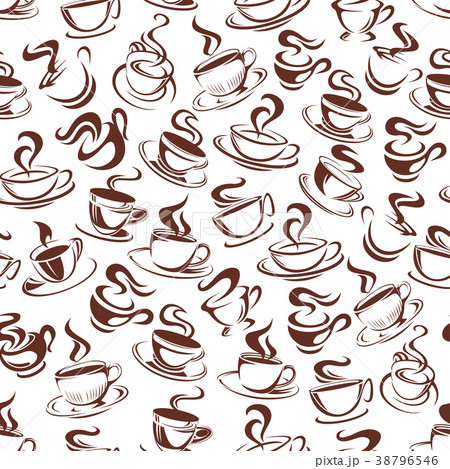 Vector coffee cup seamless pattern background 38796546