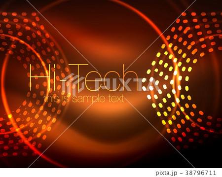 Glowing neon dotted shape abstract background 38796711