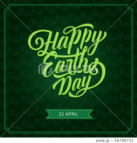 Happy Earth Day eco green vector greeting card Happy Earth Day eco green vector greeting card 38796732