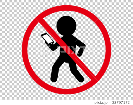 歩きスマホ禁止マーク 38797172