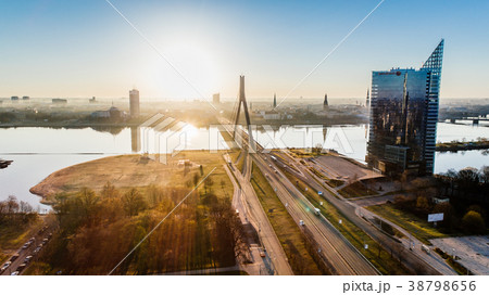 Riga city Autumn sunrise buildings living houses Riga city Autumn sunrise buildings living houses 38798656
