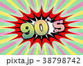 Inscription "90`s" in cartoon style 38798742