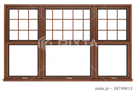 brown wooden window isolated on white backgroundのイラスト素材 [38799613] - PIXTA