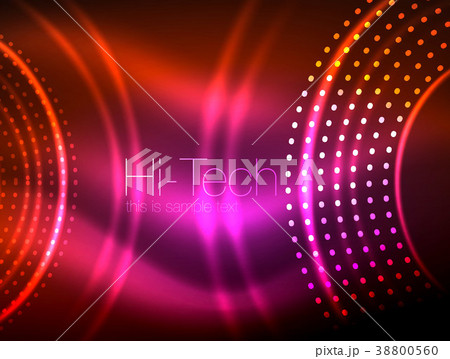 Magic neon circle shape abstract background, shiny 38800560