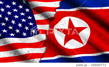 Vector concept with flags of usa and north korea 38800772