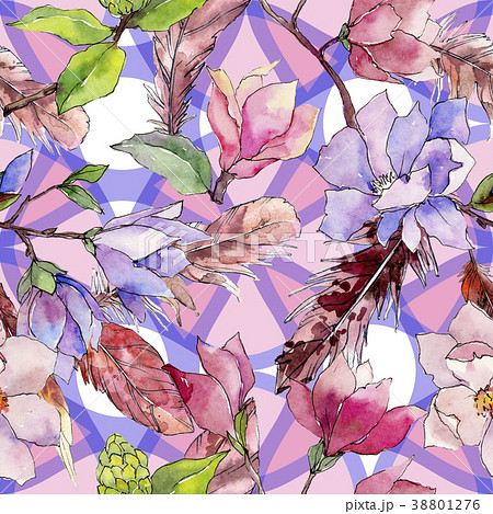 Wildflower magnolia flower pattern in a watercolor 38801276