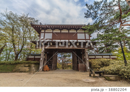 春の久保田城の表門の風景 春の久保田城の表門の風景 38802204