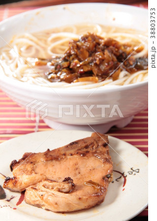noodles with meat in soup noodles with meat in soup 38803753