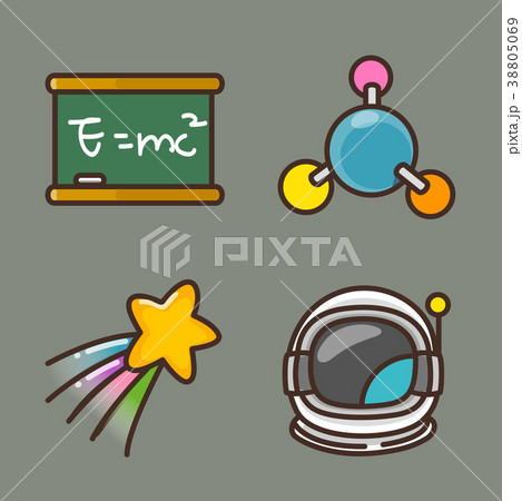 flat icons set - school objects and education items isolated on white background. 024 38805069