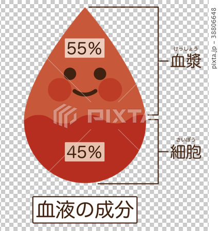血液の成分 キャラクター 医療のイラスト素材
