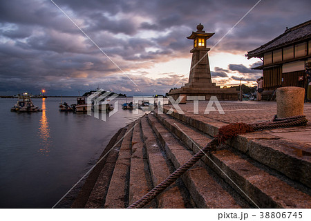 広島県 鞆の浦 常夜灯 船繋石 雁木 広島県 鞆の浦 常夜灯 船繋石 雁木 38806745