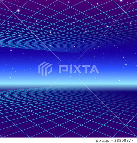 Retro neon background with 80s styled laser grid - Stock Illustration  [38809877] - PIXTA