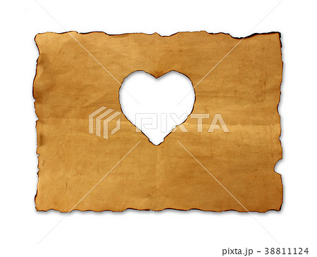 old paper sheet with heart symbol for background 38811124
