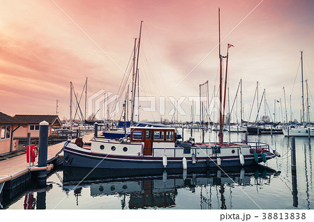 Old pleasure boat and Sailing yachts Old pleasure boat and Sailing yachts 38813838