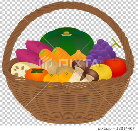 Assorted basket (autumn vegetables and fruits) 38814407