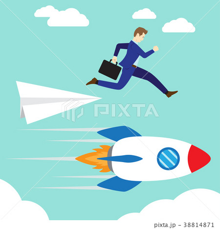 Businessman Jumping To Rocket 38814871