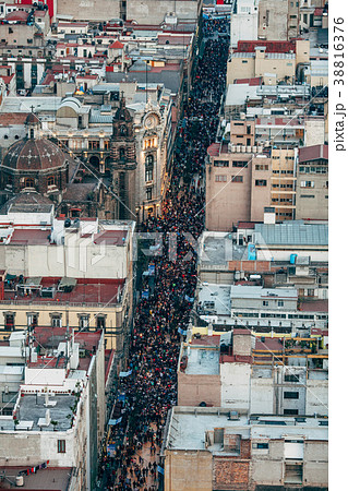 The view on the crowd in the Mexico city historic The view on the crowd in the Mexico city historic 38816376
