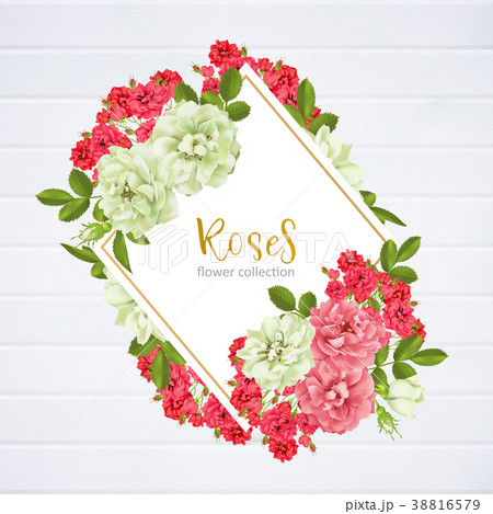 Wedding invitation with wild rose flowers 38816579