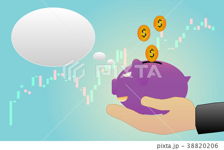 Saving money coin to the pink piggy bank Saving money coin to the pink piggy bank 38820206
