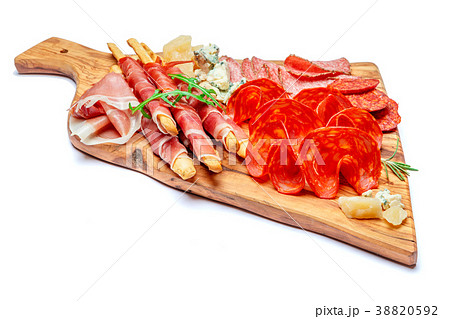 Cold smoked meat plate with pork chops, prosciutto 38820592