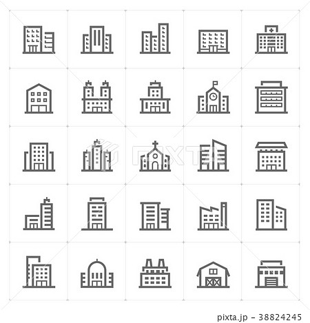 Mini Icon set – Building icon vector illustration 38824245