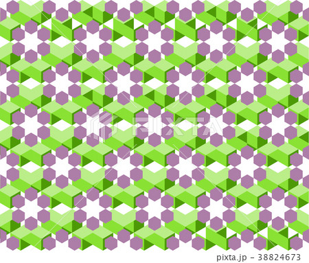 Green & purple geometric pattern with white stars 38824673