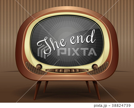 Old black and white TV broadcasts end of the movie Old black and white TV broadcasts end of the movie 38824739