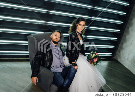Wedding in the style of rock. Rocker or Biker 38825044