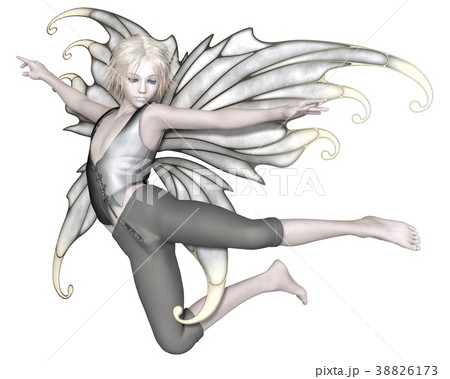 Winter Fairy Boy Flyingのイラスト素材