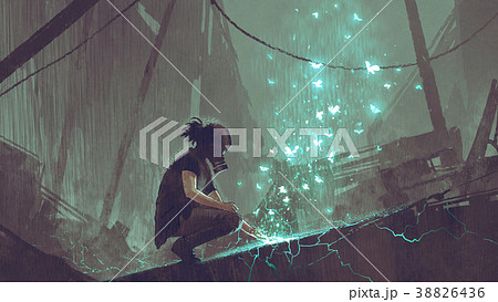 the man creating fairy light butterflies the man creating fairy light butterflies 38826436