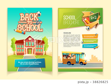 Back to school brochure vector cartoon template 38826825
