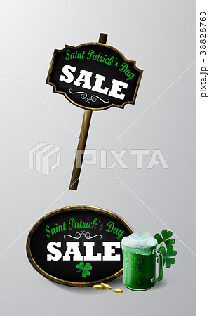 Sale poster for St. Patrick s Day. Vector 38828763