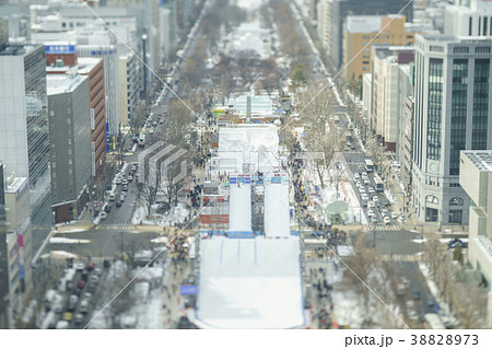 さっぽろテレビ塔からの眺め（雪まつり会場） 38828973