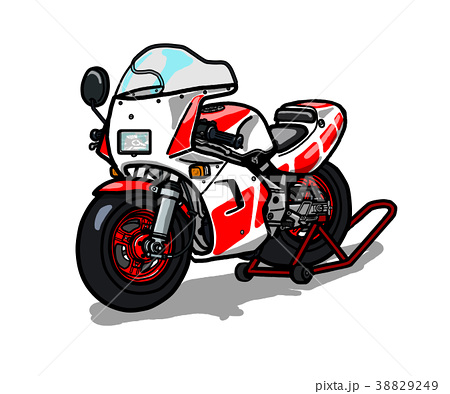 可愛いバイクのイラスト素材 3249