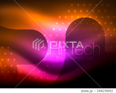 Glittering neon glowin wave, techno modern art 38829892