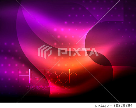Glittering neon glowin wave, techno modern art 38829894