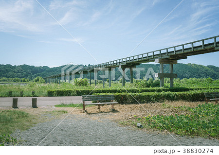 ベンチのある風景 蓬莱橋 ベンチのある風景 蓬莱橋 38830274