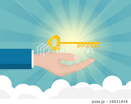 businessman hand holding golden key of success 38831848