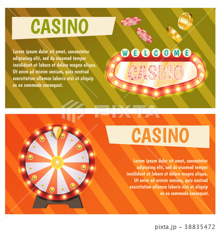 Vector flat banners with casino icons. Big win Vector flat banners with casino icons. Big win 38835472