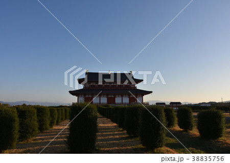 平城宮跡　大極殿  夕焼け 38835756
