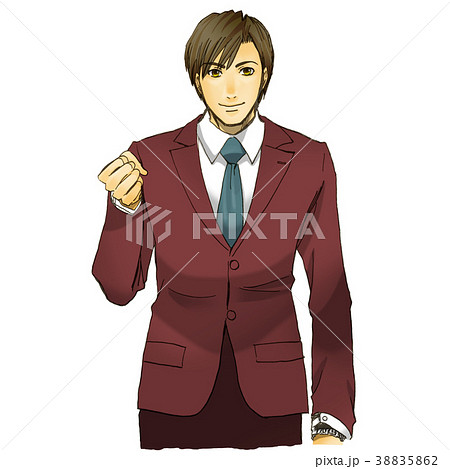 サラリーマン　ガッツポーズ 38835862