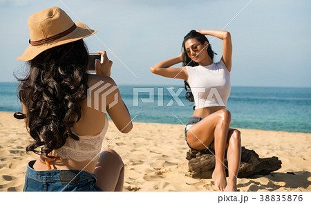 Couples lesbian or close friends are take photos  38835876