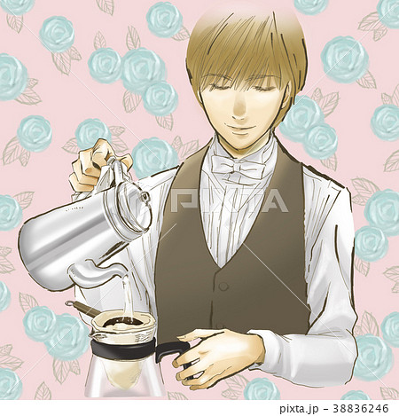コーヒーマスター　バリスタ　イケメン　コーヒー　スタッフ　男性　制服　喫茶店　カフェ 38836246