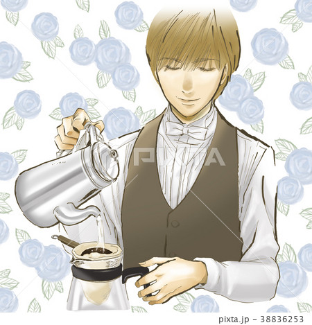 コーヒーマスター　バリスタ　イケメン　コーヒー　スタッフ　男性　制服　喫茶店　カフェ 38836253