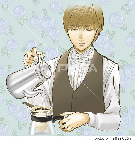 コーヒーマスター　バリスタ　イケメン　コーヒー　スタッフ　男性　制服　喫茶店　カフェ 38836255