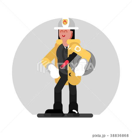 Fireman girl standing 38836868